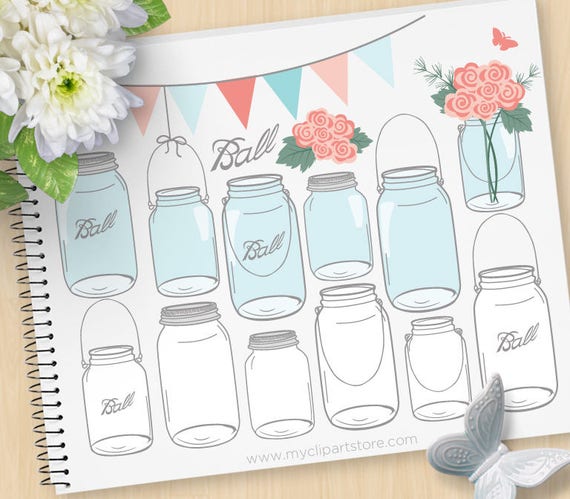 Download Masson Jars Clipart, Shabby Chic Roses, Mother's Day ...