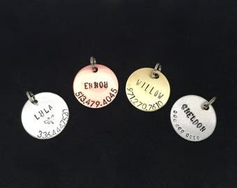 Cat ID Tag | Hand Stamped Pet Tag | Custom Id Tag | Pet ID Tag | Personalized Tag | Custom Pet Tag | Cat Tag | Kitten | Collar Tag