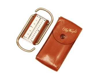 Sky Weighs Luggage Scale, Leather and Metal Kitchen Scale, Portable Hanging Scale, Small Balance Scale, Vintage Kitchen Decor, Pocket Scale