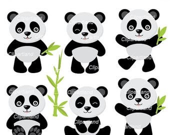ON SALE INSTANT Download. Panda clipart. Cpan_6. Personal and commercial use.
