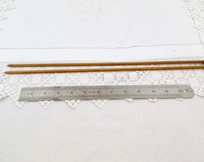 Vintage Extra Long Wooden Knitting Needles 42 cm / 16.53 in From France, French Retro Knitting Needle made of Wood, Vintage Craft Tool