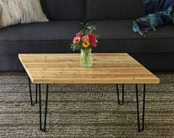 Reclaimed Wood Coffee Table, Rustic Coffee Table, Hairpin Legs, Minimal Table, Small Space Coffee Table, Accent Table, Home Decor, Handmade