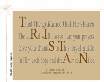 Gifts For Christians Baptism Gift Boy Baptism Gifts For Godchild Baptism Decorations Religious Printable Personalized Poem 8x10 Tristan