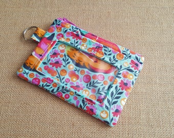 ID Wallet / Keychain Wallet / ID Holder in Beautiful Fox Print
