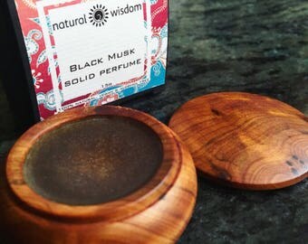 Black Musk Solid Perfume. Natural Perfume. Vegan, Gluten & Alcohol free. By Natural Wisdom
