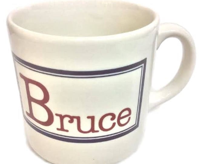 Retro Mug, Bruce With A Capital B, Grindley Unique Coffee Mug For Man, Personalized Ceramic Mug Gift For Him, England