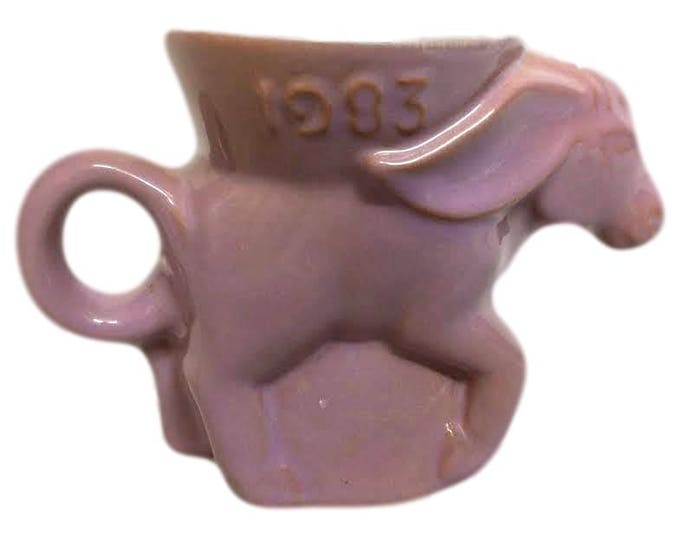 1983 Political Mug Frankoma Pottery, Lilac Coffee Mug, Donkey Coffee Cup