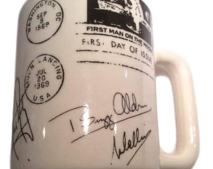 Unique Coffee Mug, First Landing on the Moon, Porcelain Mug, Signed, 1st Issue Coffee Cup, Buzz Aldrin, Neil Armstrong, Michael Collins