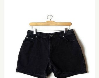 ON SALE Vintage Black Denim Shorts from 90's*