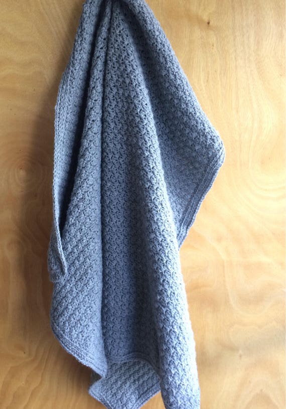 Crochet Baby Blanket Gray swaddle blanket knit swaddle