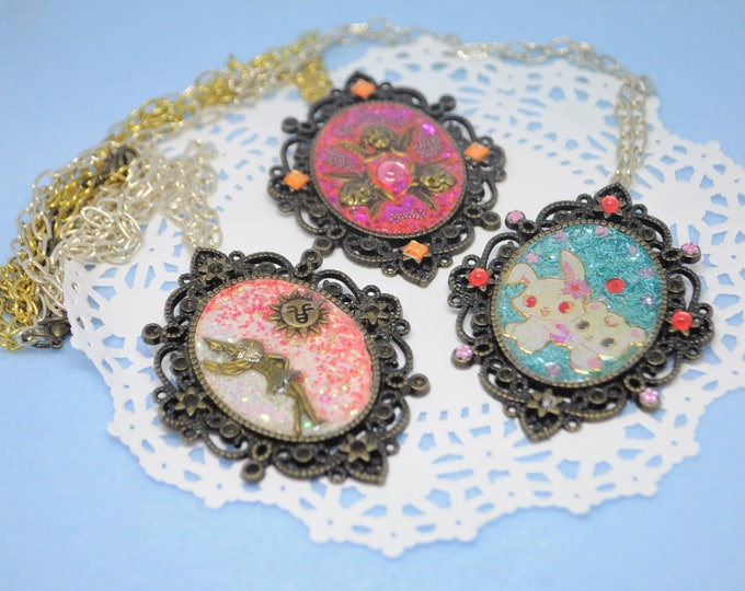 Big Handmade Resin and Pendant Necklaces