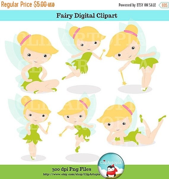 50% OFF SALE Fairy Digital Clipart/ Cute Fairy clip art for Personal and Commercial Use / INSTANT Download Il_570xn