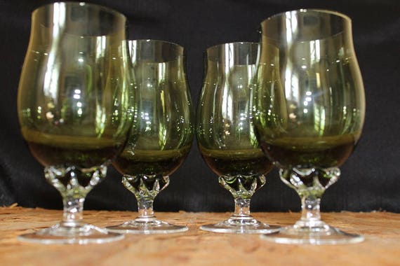 Sasaki Crystal Green Wine Glasses / Brandy Glasses / Cocktail