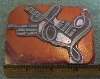 Vintage Letterpress Printers Block LilliAnn Appeal Mart Logo Seal Type