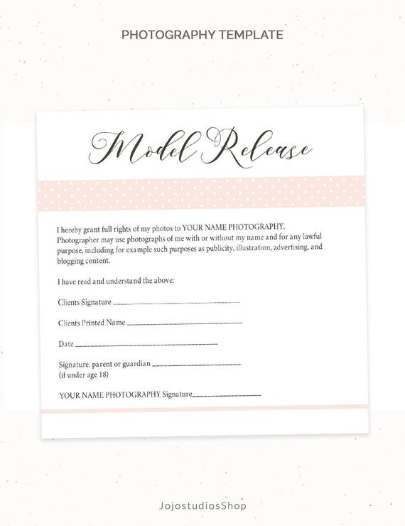 Photography Model Release Form Template Photography Template