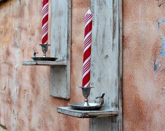 Rustic wall candles Etsy