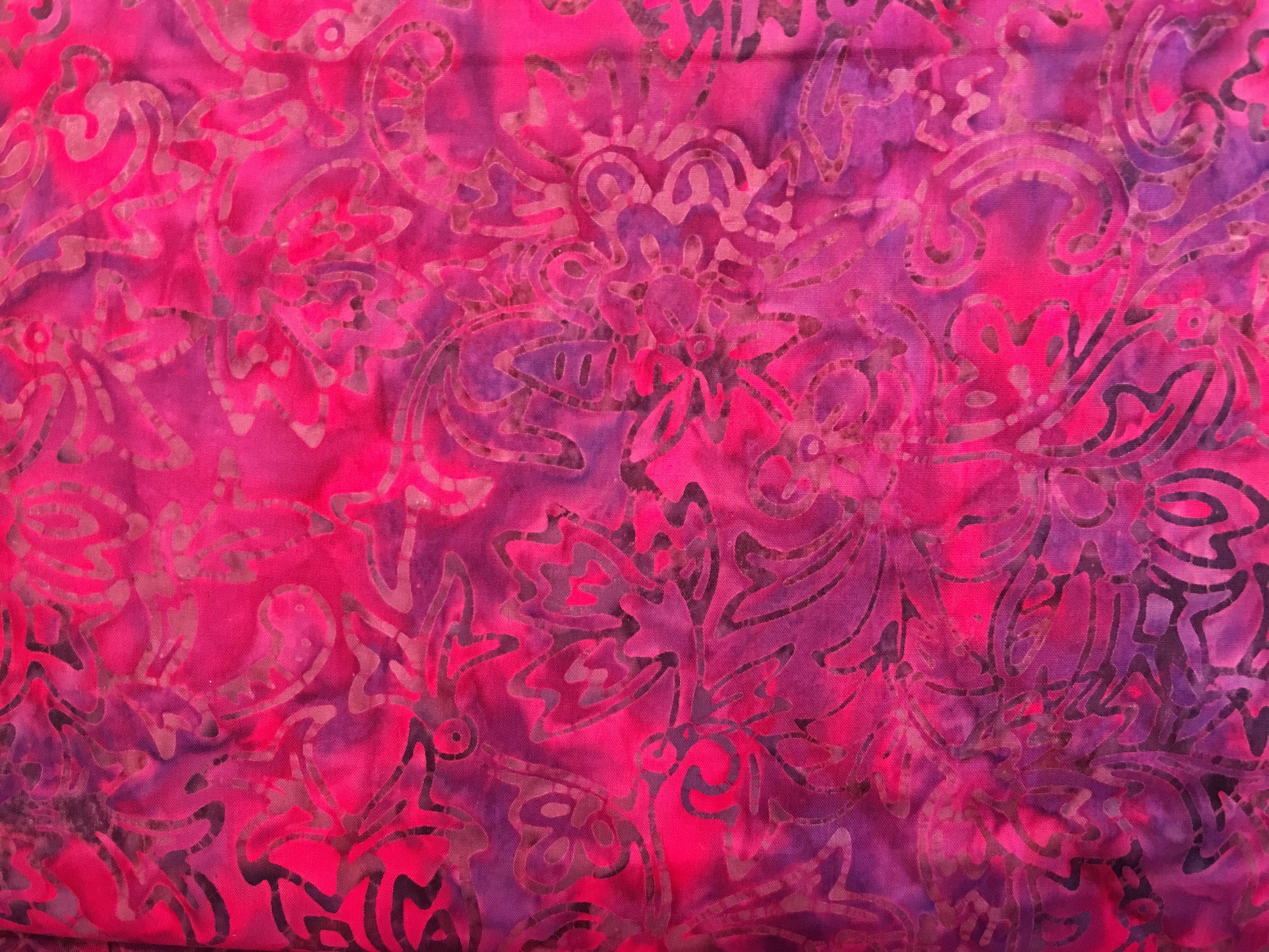 Pink batik fabric by the yard pink Jinny Beyer Malam batik