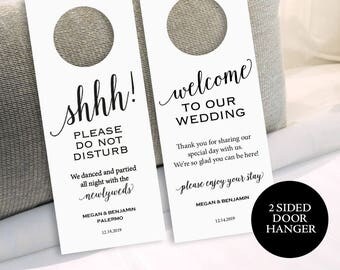 Wedding Door Hanger, Please Do Not Disturb Door Hanger, Door Hanger Printable, Welcome, Wedding Printable, PDF Instant Download, MM01-1
