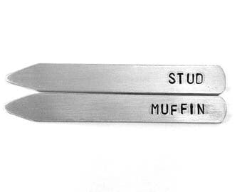 Stud Muffin, personalized gifts for men, birthday for husband, personalized collar stays