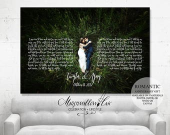 Wedding Gift Wedding Vows Paper Anniversary Gift - First Dance Lyrics Anniversary Gift for Parents - Gift for husband - Housewarming Gift