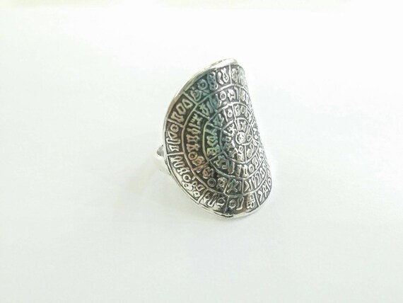 Diskus von Phaistos - Silberring