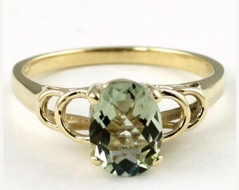 On Sale, 30% Off, Green Amethyst, 14KY Gold Ring, R300