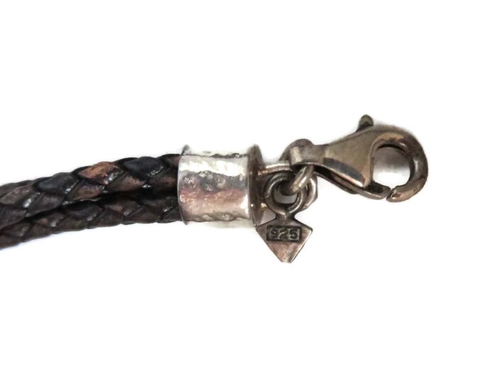 Silpada Sterling Choker - Vintage Sterling Silver and Leather Necklace, Hammered Silver Pendant Necklace, Gift for Her, Gift Box Silpada Sterling Choker - Vintage Sterling Silver and Leather Necklace, Hammered Silver Pendant Necklace, Gift for Her, Gift Box