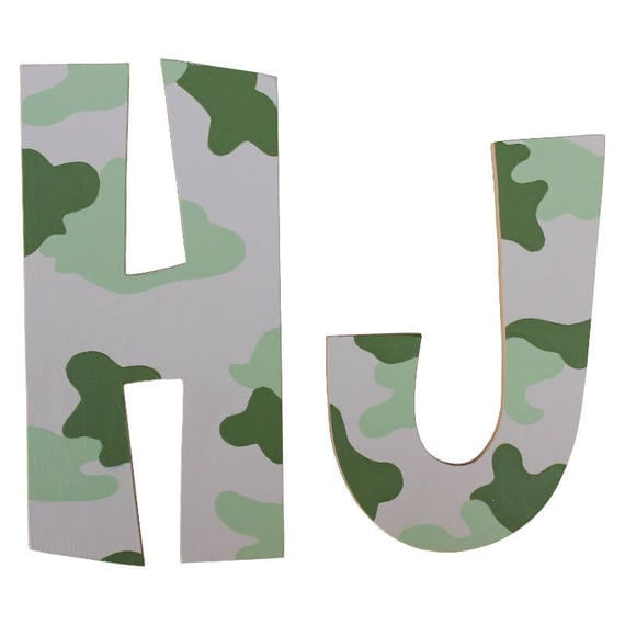 Wooden Camouflage Letters