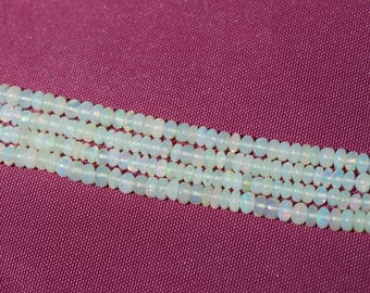 4mm Natural Opal smooth rondelles, 13.5"