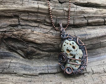 Wire Wrapped Natural Stone One of a Kind!