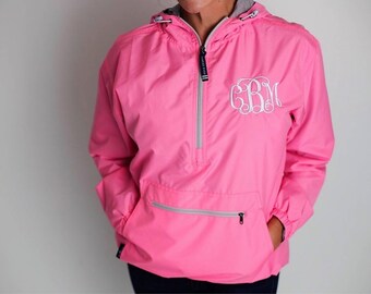 Charles River Monogram Rain Jacket, Rain Jacket For Women, Quarter Zip, Charles River Pullover Monogram, Charles River Rain Jacket