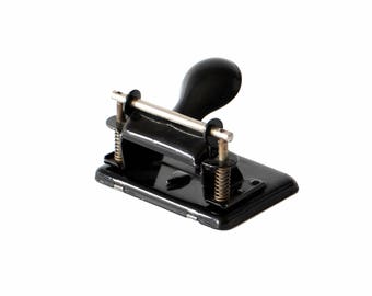 Antique puncher, Soennecken puncher, black metal puncher, German 30s puncher, desk decor