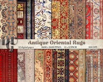 40% ORIENTAL RUGS Digital Paper Antique Persian Carpet digital paper pack bohemian digital paper instant download antique digital background