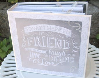 Wedding Scrapbook Album, Wedding Mini Album Scrapbook 6.5 x 6, Black and White Wedding Gift Married my Best Friend