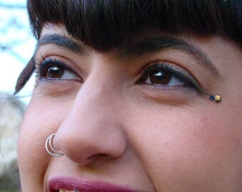 Silver nose ring, nostril ring, Nose hoop, Half moon Nose Ring, silver septum, nose ring hoop, nose jewelry, septum ring, moon nose ring
