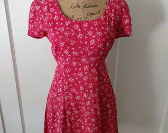 Vintage Red Floral 90s Sundress