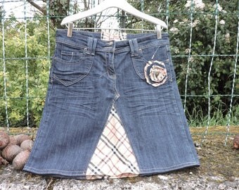 DENIM SKIRT handmade UPCYCLING (jean skirt)