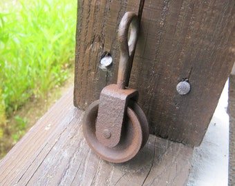 French Iron Pulley, Vintage Pulley, Hanging Pulley