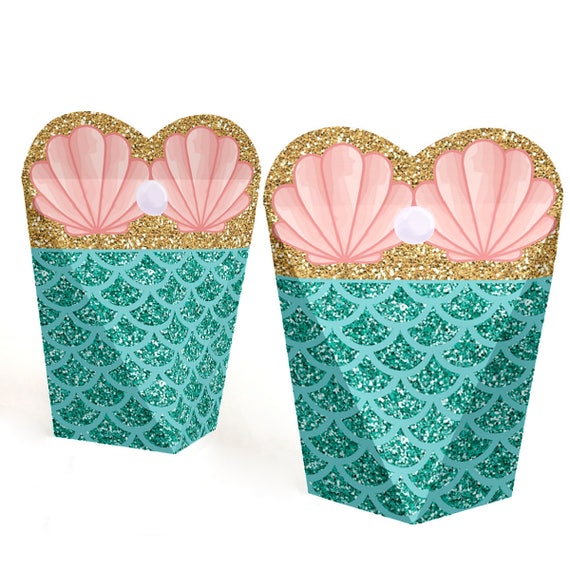 Let's Be Mermaids Favor Boxes Under The Sea Shaped Gift Boxes for
