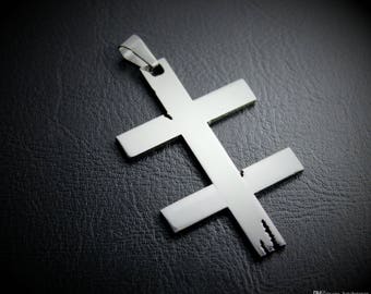 MIP- MARILYN MANSON - Double Cross symbol pendant w/30 inch steel ball chain