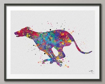 Greyhound Watercolor Print, Greyhound Painting, Greyhound Running, Greyhound Print, Greyhound Gift, Greyhound Poster, Dog Art, Dog Print-905