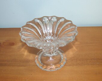 Antique Tapered Candle Holder Clear Glass