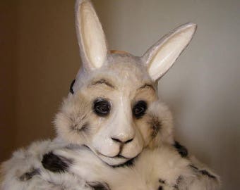 Masquerade mask Rabbit mask Hare mask Bunny mask Paper mache mask Animal mask Rabbit costume Face mask