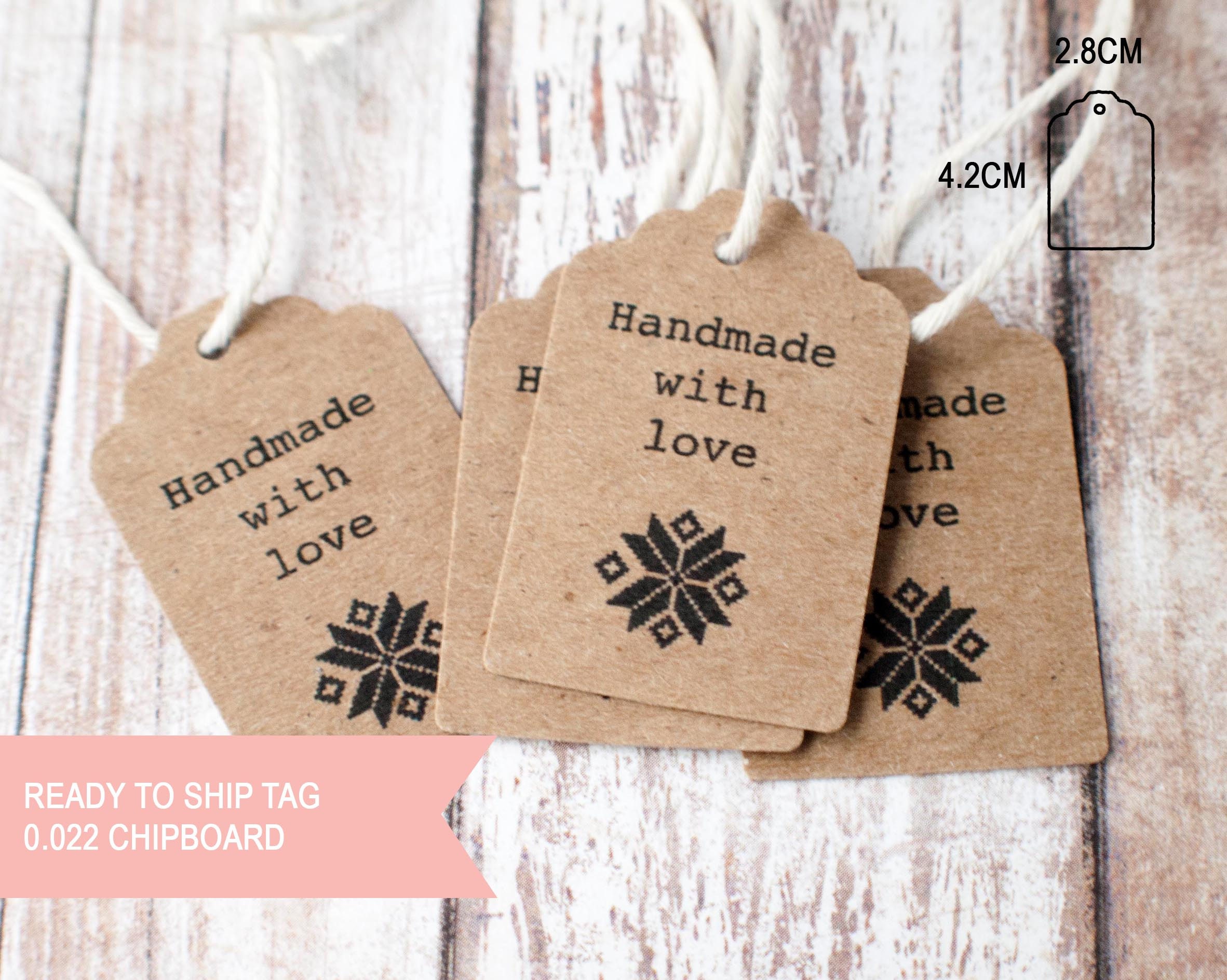 25pcs Made with love brown tag brown kraft small tag ready to