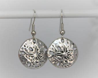 Silver Sand Dollar Earrings