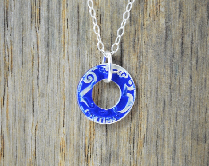 Moroccan Coin Necklace, Blue Coin Necklace, Coin Art, Morocco, Silver Coin, Moroccan Art, Boho Necklace, Two-Sided, Coin Charm, Charm Moroccan Coin Necklace, Blue Coin Necklace, Coin Art, Morocco, Silver Coin, Moroccan Art, Boho Necklace, Two-Sided, Coin Charm, Charm