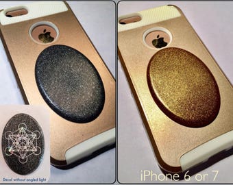 Cellgone Orgonite®~ Orgone for Cell Phone ~ Shungite EMF Radiation Protection ~ Seed / Flower of Life, Sri Yantra, Metatron, Sacred Geometry