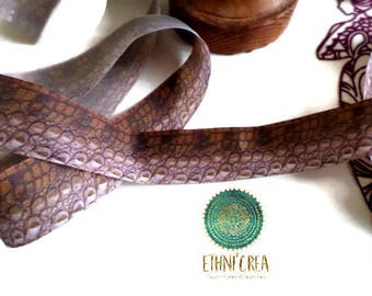 1 meter of Ribbon 26 mm crocodile skin imitation