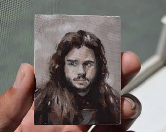 JON SNOW / Game of Thrones Fan Art / Oil Painting Refrigerator Magnets