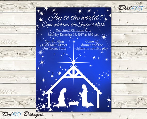 Nativity or Christmas Dinner Invitation or poster Digital